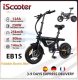 Bicicleta Eléctrica IScooter EB1S con Motor de 250W, Batería de 12AH, Alcance de 50km, Bicicleta Eléctrica Urbana con APP, Neumáticos..
